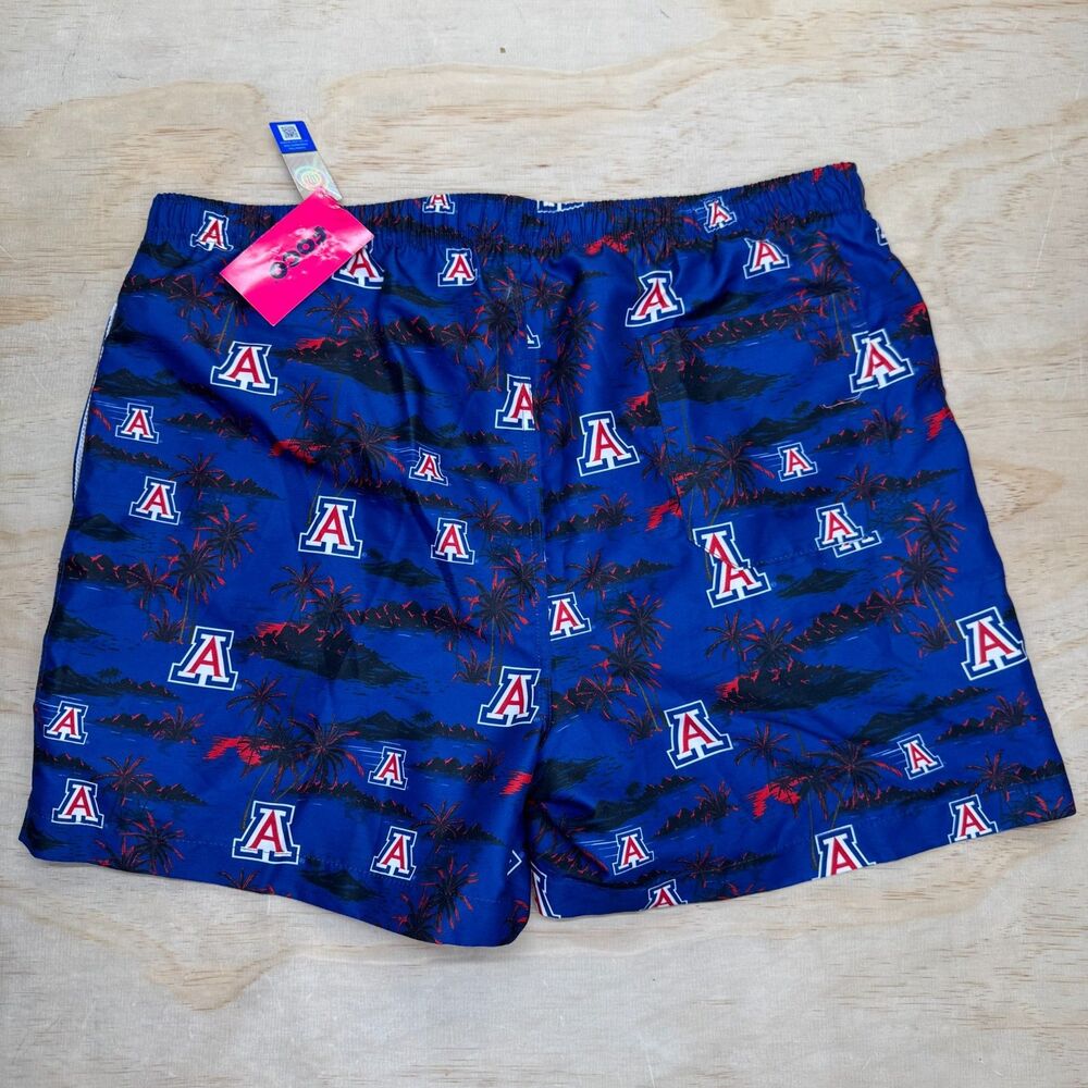 NEW Arizona Wildcats FOCO Mens Navy Island Palm Swim Trunks 2XL